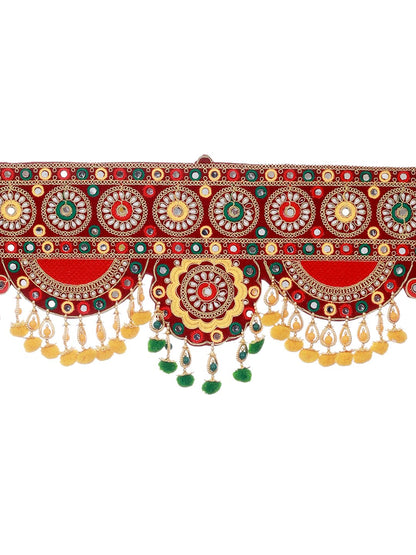 Fabric & Pearl Bandhanwar Toran, 37 Inch