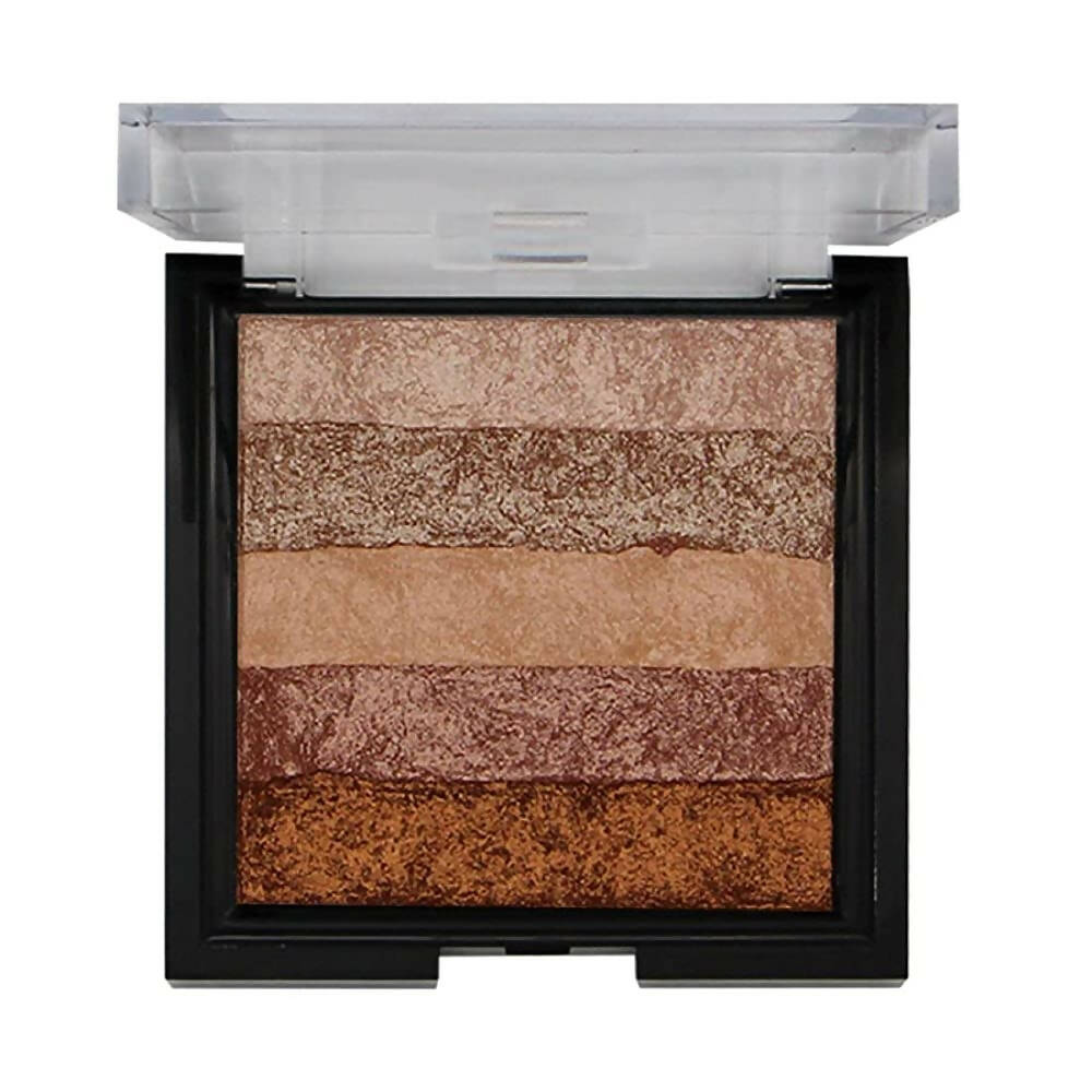 Fashion Colour Shimmer Brick & Blusher 2 in 1 Glow Bronzer Powder - Shade 02 (Medium To Dark) - Mytrendzcart