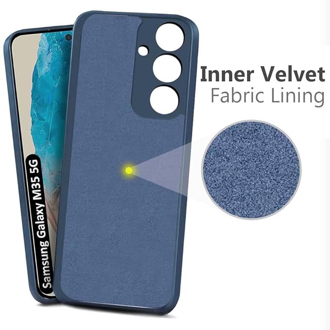Fashionury Back Cover for Samsung Galaxy M35 5G | Camera Bump Protection | Matte Soft Silicon Flexible | All Side Shock Proof Rubberised Back Case Cover for Samsung Galaxy M35 5G (Blue) - Mytrendzcart
