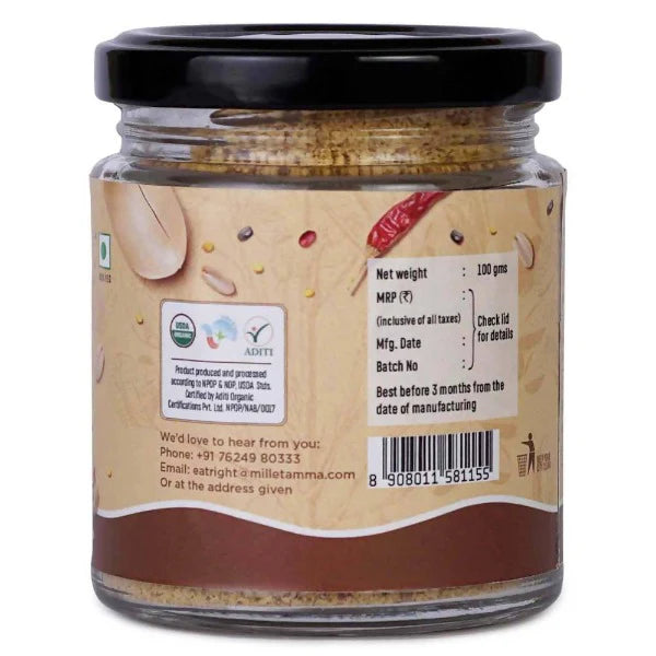 Millet Amma Organic Peanut Podi -100 gm Mytrendzcart