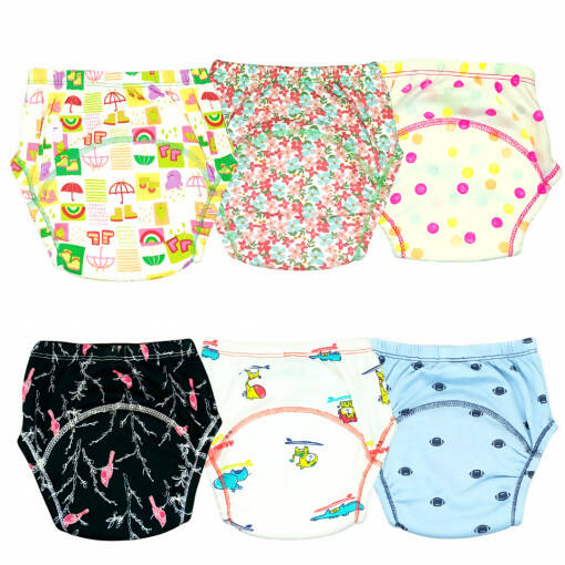 Kindermum Assorted Training Pants Set Of 6 For Kids -Small (7-9 Kgs) - set of 6 Mytrendzcart