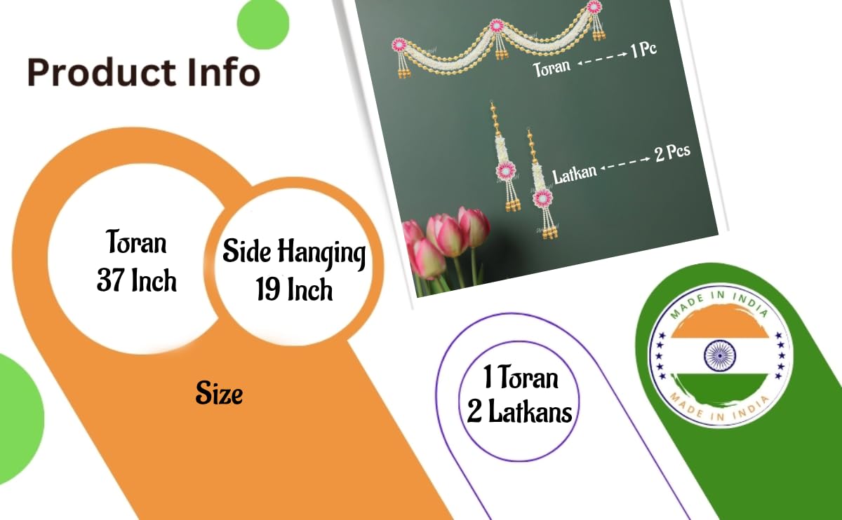 Gajra Toran with Side Hangings, 37 Inch