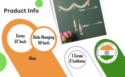 Gajra Toran with Side Hangings, 37 Inch