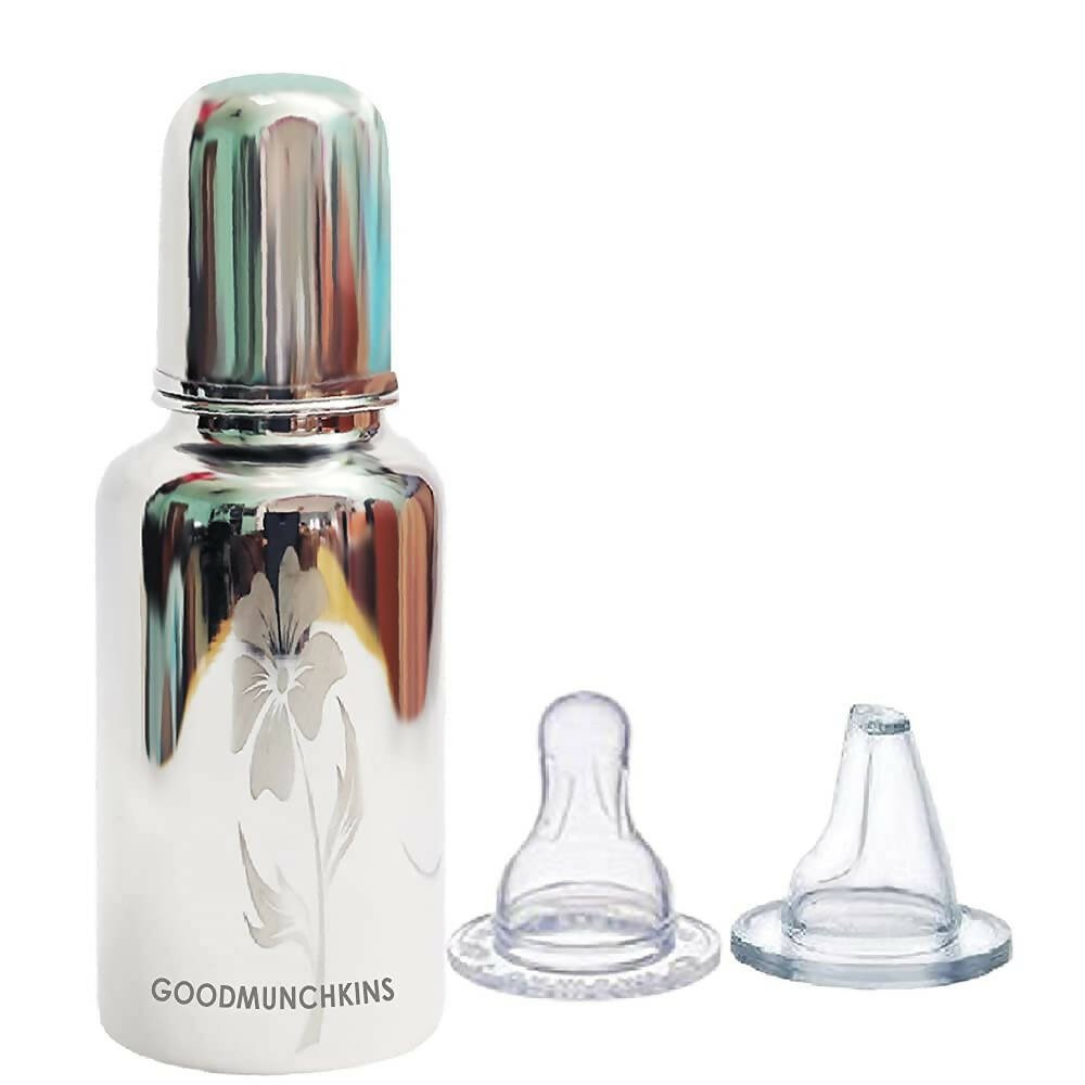 Goodmunchkins Stainless Steel Feeding Bottle Joint Less 304 Grade No Joints BPA Free for New Born Baby/Toddlers/Infants - 200ml - Mytrendzcart