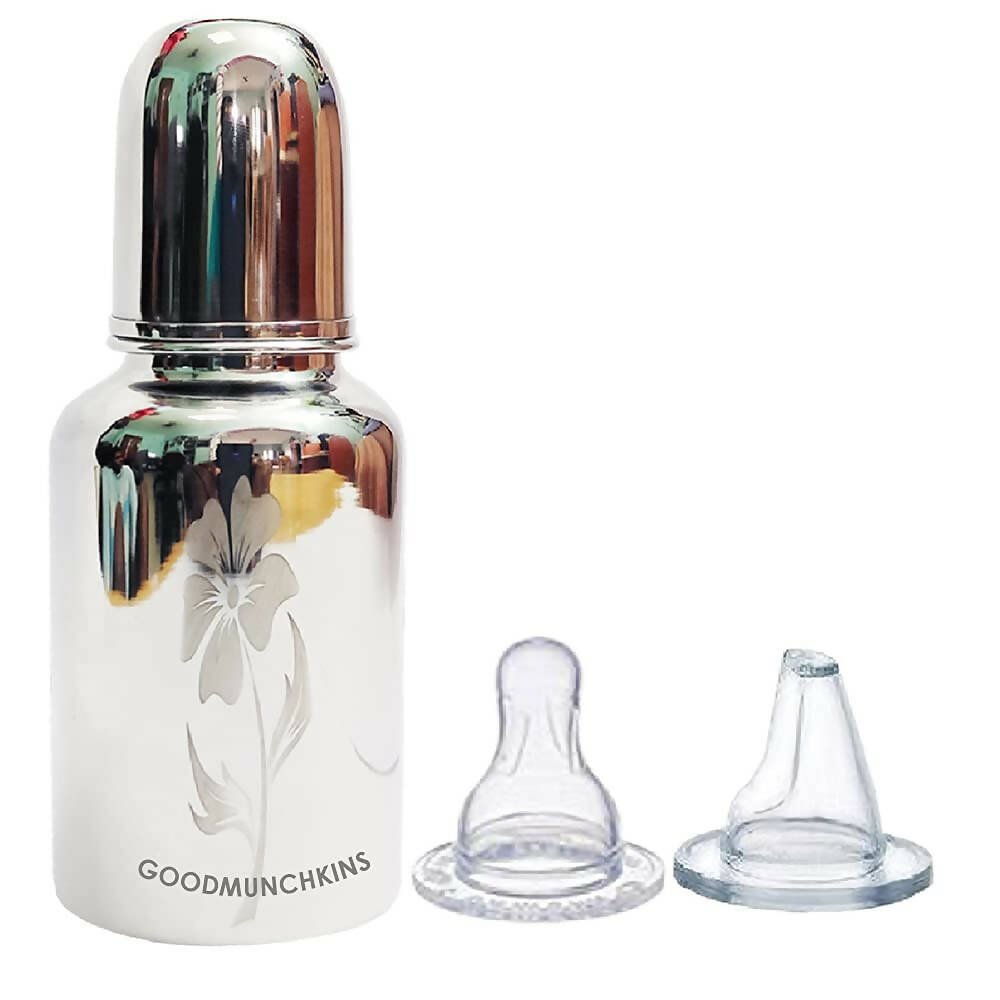 Goodmunchkins Stainless Steel Feeding Bottle Joint Less 304 Grade No Joints BPA Free for New Born Baby/Toddlers/Infants - 280ml - Mytrendzcart