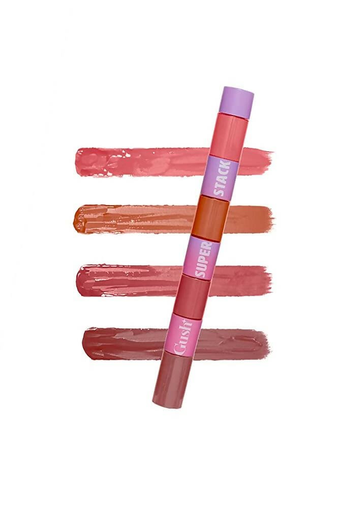 Gush Beauty X Palak Tiwari - Super Stack - Dark Nude 4 - In - 1 - Liquid Lipstick - Mytrendzcart