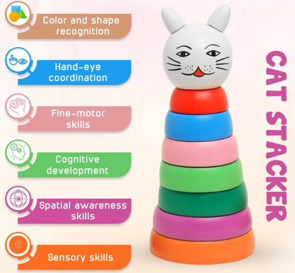 Matoyi Wooden Rainbow Cat Stacker -150 gm Mytrendzcart