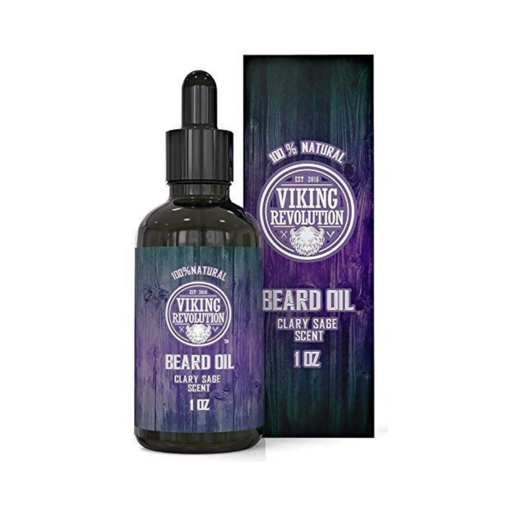 Viking Revolution Beard Oil Conditioner - All Natural Clary Sage Scent - Mytrendzcart