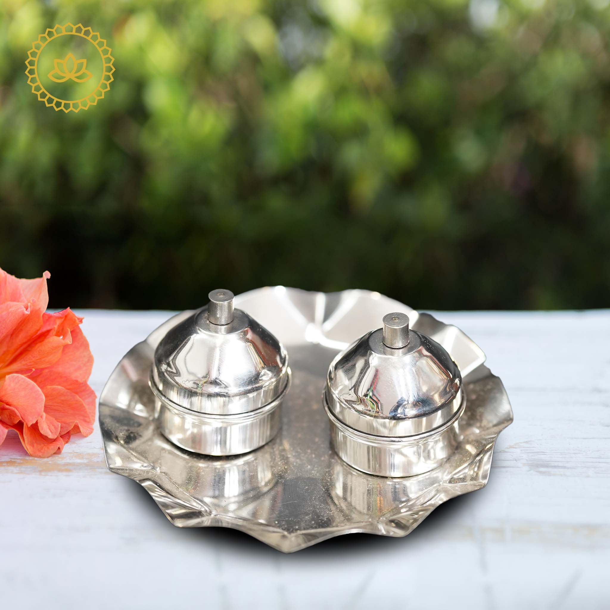 Stainless Steel Haldi Kumkum Holder - Mytrendzcart