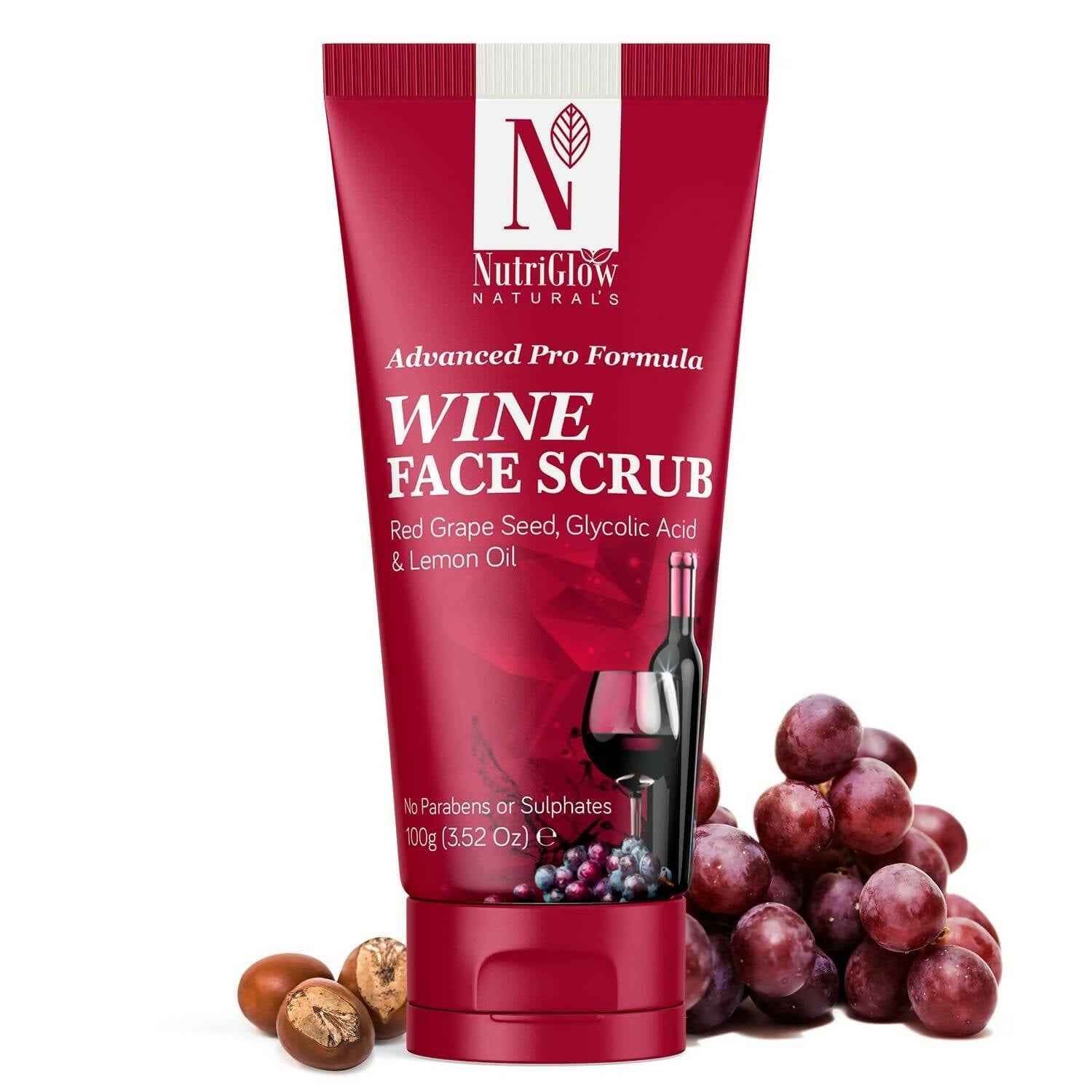 NutriGlow NATURAL'S Advanced Pro Formula Wine Face Scrub - Mytrendzcart