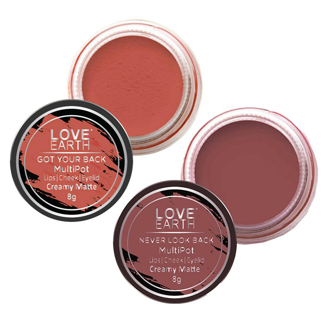 Love Earth Lip Tint & Cheek Tint Multipot Combo (Coral & Ruby Pink) - Mytrendzcart