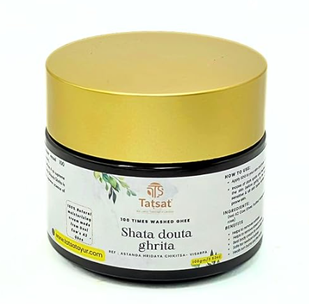 Tatsat Shata Dhauta Ghrita -100 Times Washed Desi Cow A2 Ghee moisturizing cream. Anti-Aging, Removes Stretch Marks & Wrinkles - Mytrendzcart