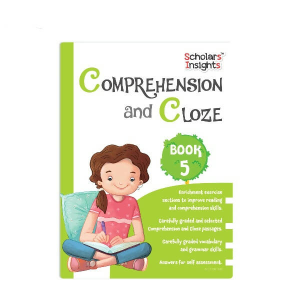 Scholars Insights Comprehension and Cloze Grade 5|English Vocabulary, Grammar Skill Book 5| Ages 10-11 Years - Mytrendzcart