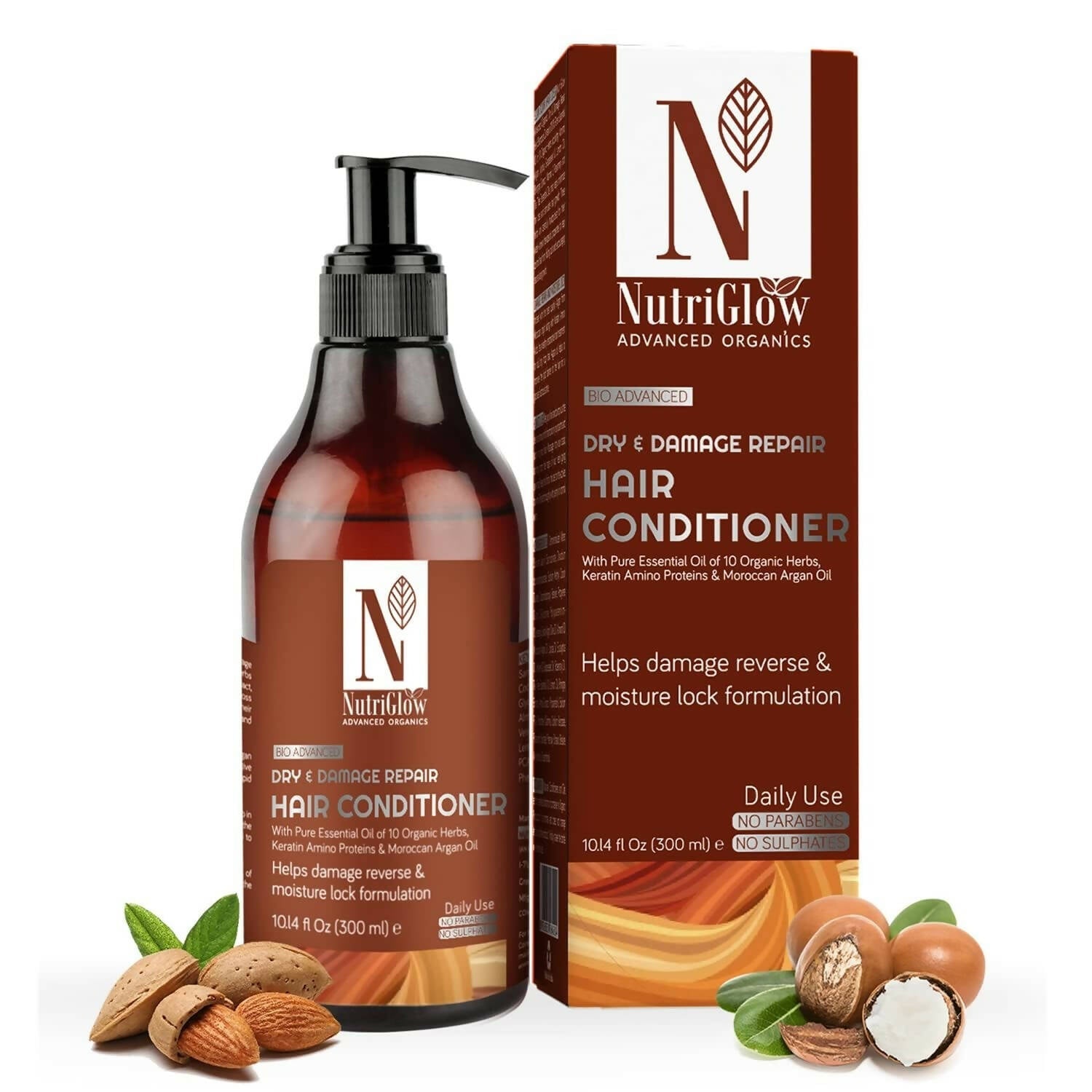 NutriGlow Advanced Organics Bio Advanced Daily Use Dry and Damage Repair Hair Conditioner - Mytrendzcart