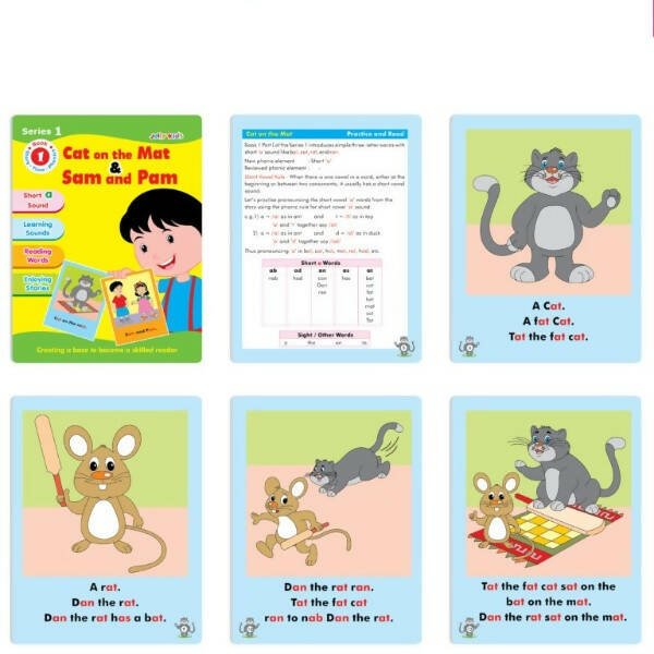 Jolly Kids Story Time Phonics Book Series 1 (Set of 10)| Short & Long Sound| Phonic Sound Stories Book for Kids Ages 4 - 8 Years - Mytrendzcart