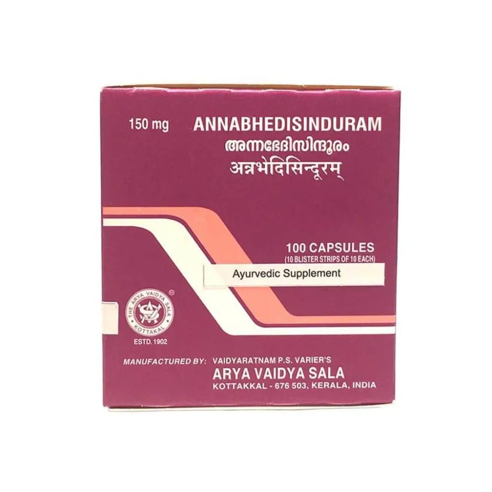 Kottakkal Arya Vaidyasala - Annabhedi Sinduram Capsules - Mytrendzcart