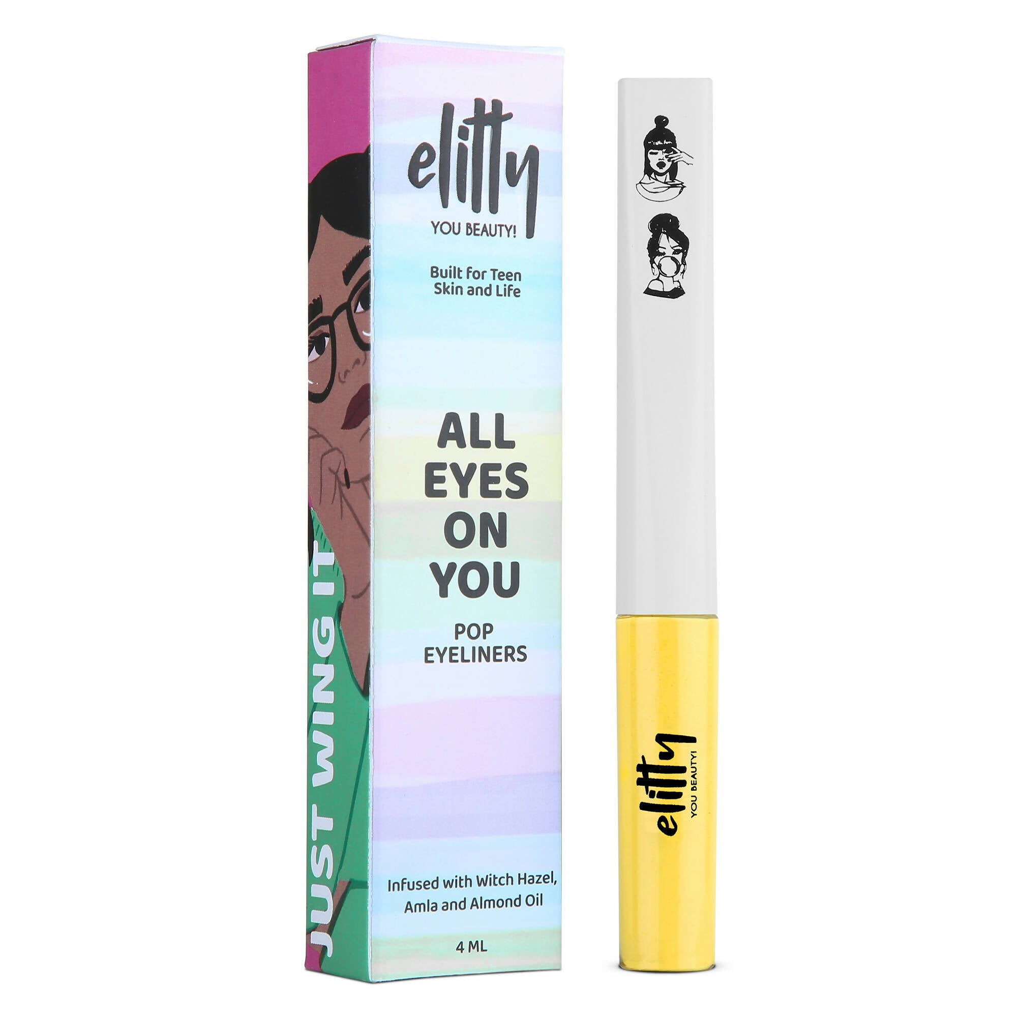 Elitty Honeycomb Yellow Pop Color Matte Finish Liquid Eyeliner - Honeycomb-Yellow - Mytrendzcart