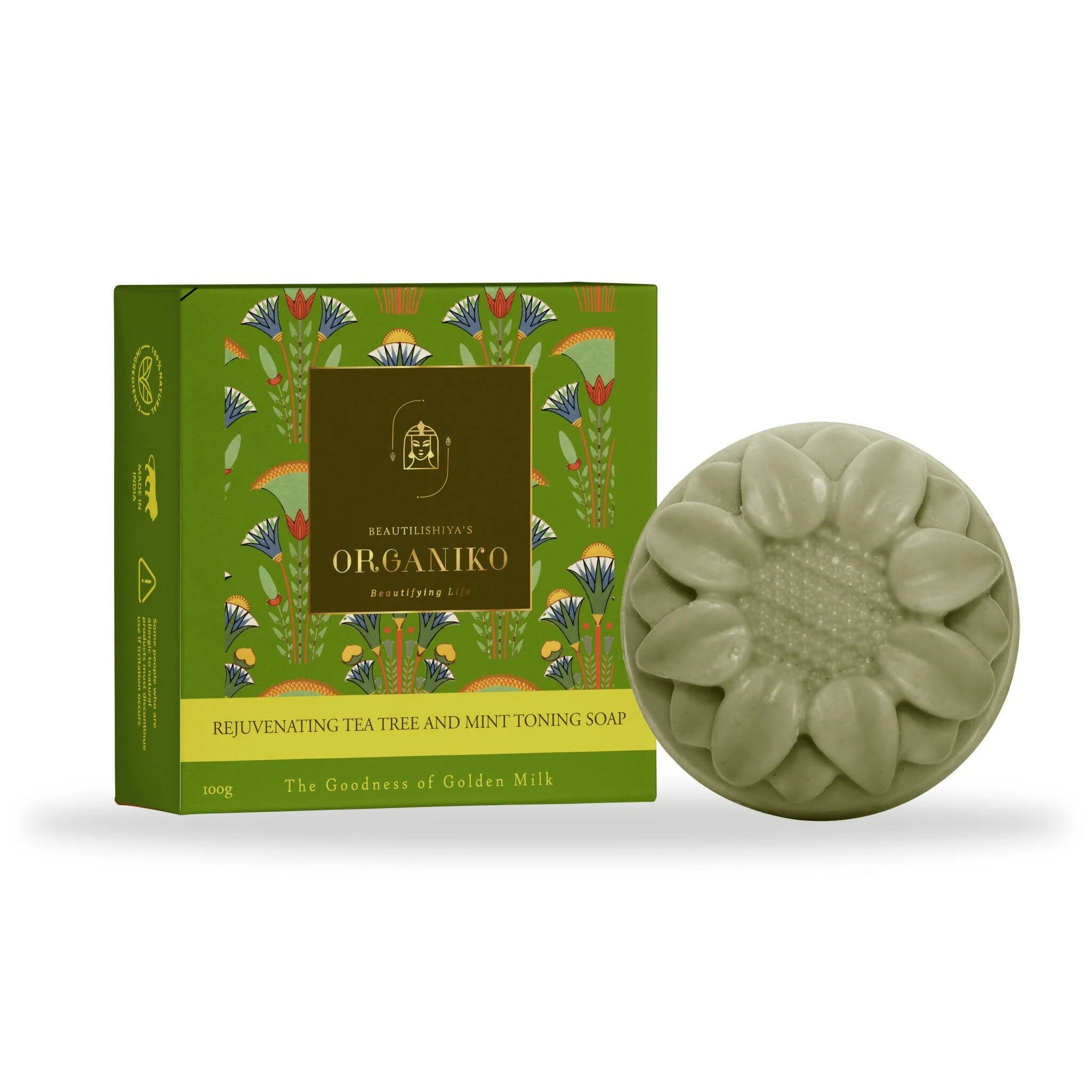 Organiko Rejuvenating Tea Tree and Mint Toning Soap - Mytrendzcart