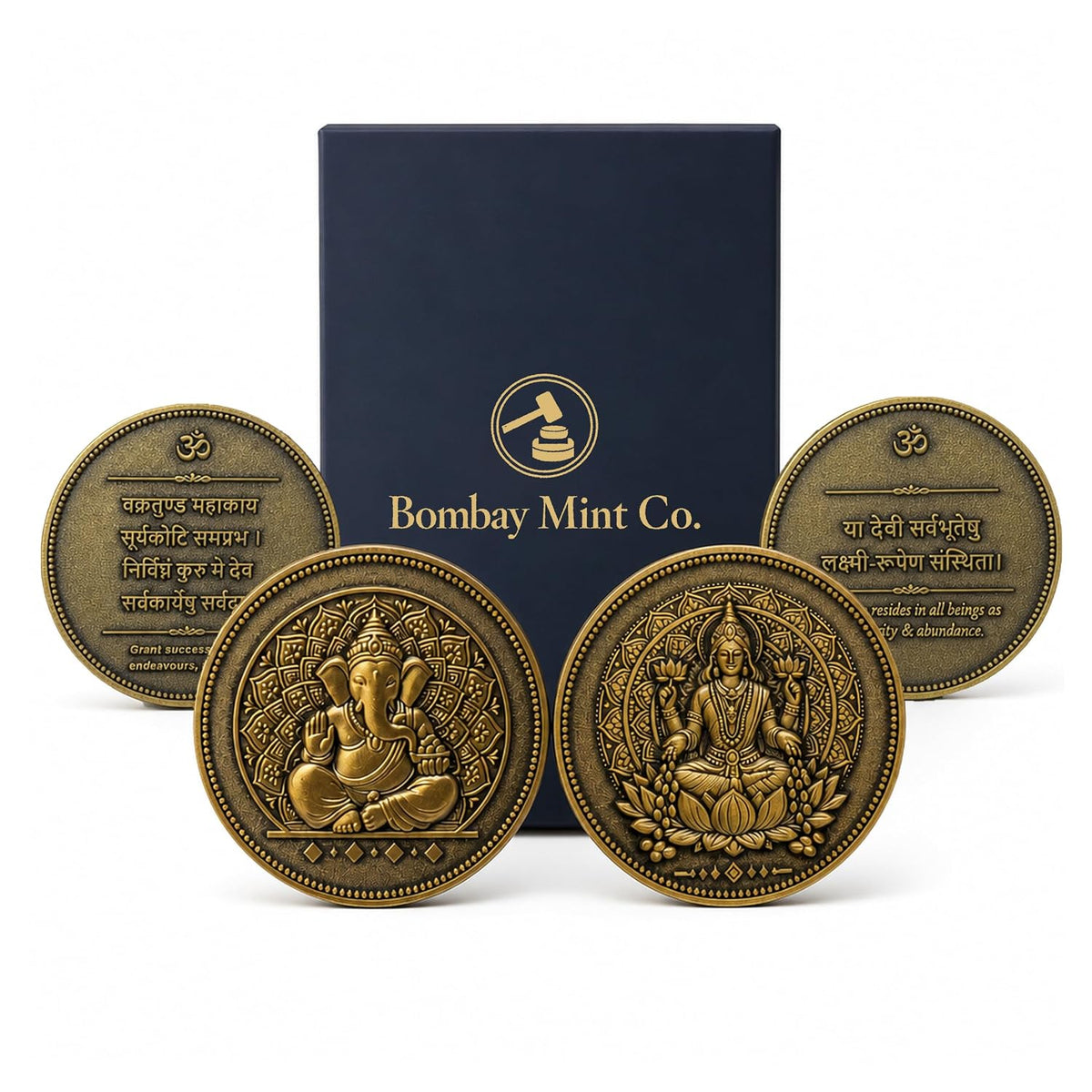 Lakshmi Ganesha Coin Set with Gift Box (Set of 2)