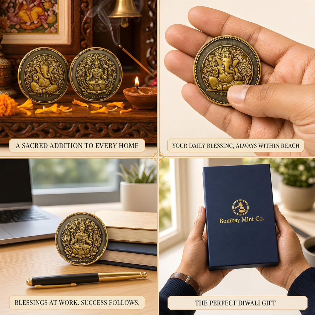 Lakshmi Ganesha Coin Set with Gift Box (Set of 2)