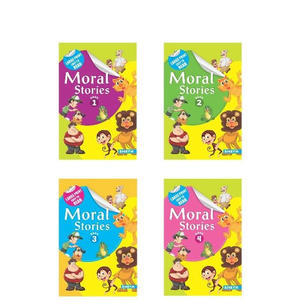 Large Print Easy to Read Moral Stories Set of 4| Bedtime Stories Books for Kids| Ages 4 - 8 Years - Mytrendzcart