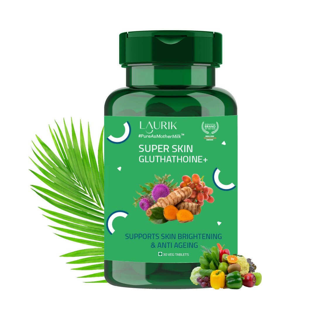 Laurik Glutathione Builder Tablets With Vitamin C,E,B6 & Antioxidant Support For Anti - Ageing, Youthful & Brightening Skin - Mytrendzcart
