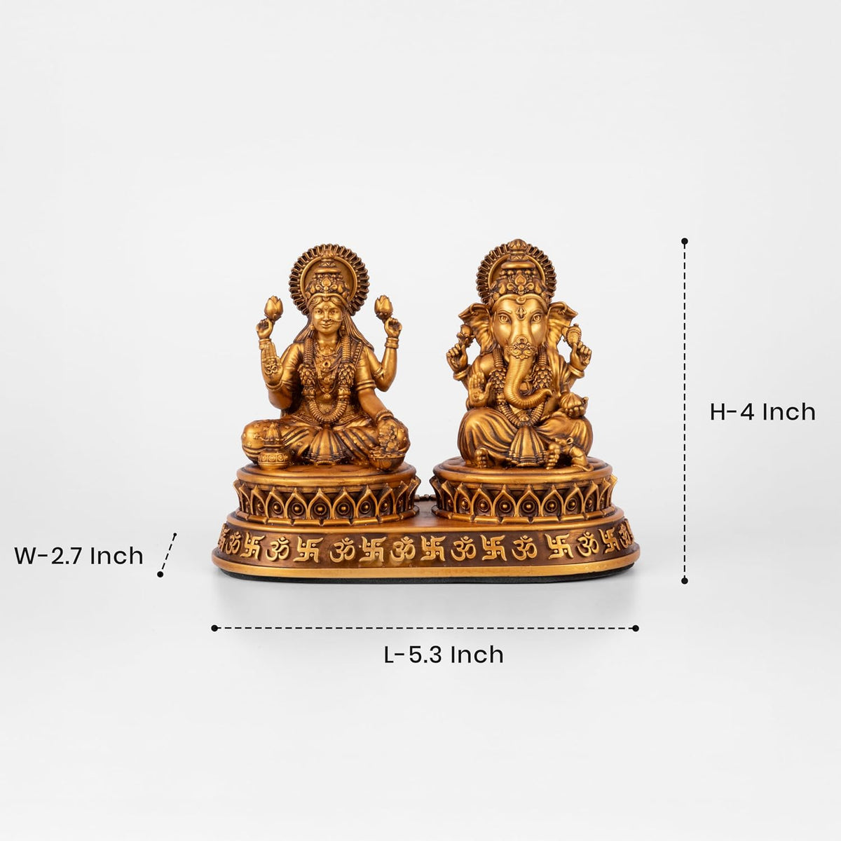 Laxmi Ganesh Idol Set - Resin Murti, 4 Inch