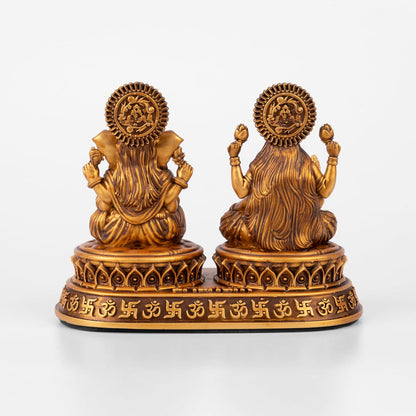 Laxmi Ganesh Idol Set - Resin Murti, 4 Inch