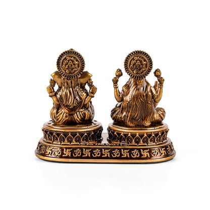 Laxmi Ganesh Idol Set - Resin Murti, 4 Inch