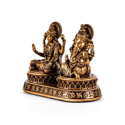 Laxmi Ganesh Idol Set - Resin Murti, 4 Inch