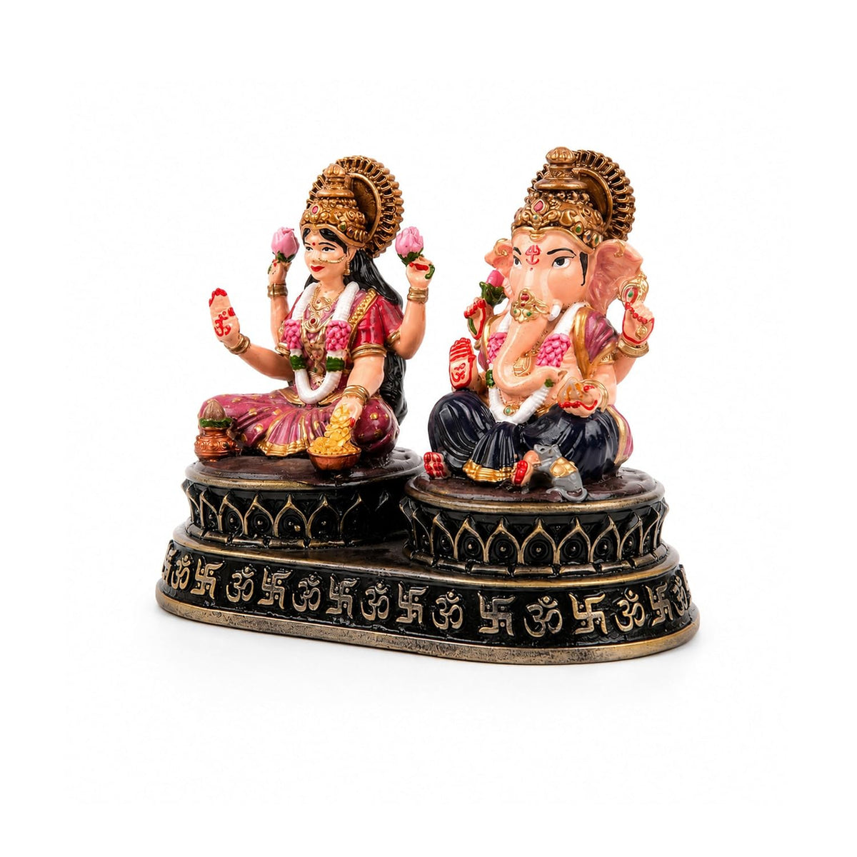 Laxmi Ganesh Idol Set - Resin Murti, 4 Inch