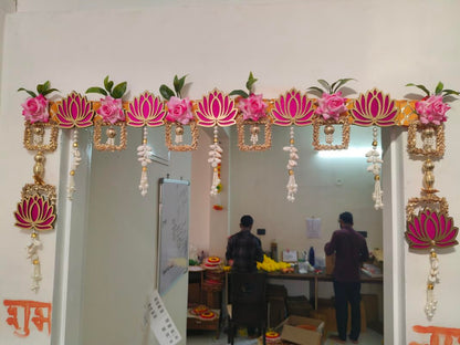 Lotus & Rose Door Toran, 3 Ft (Adjustable)