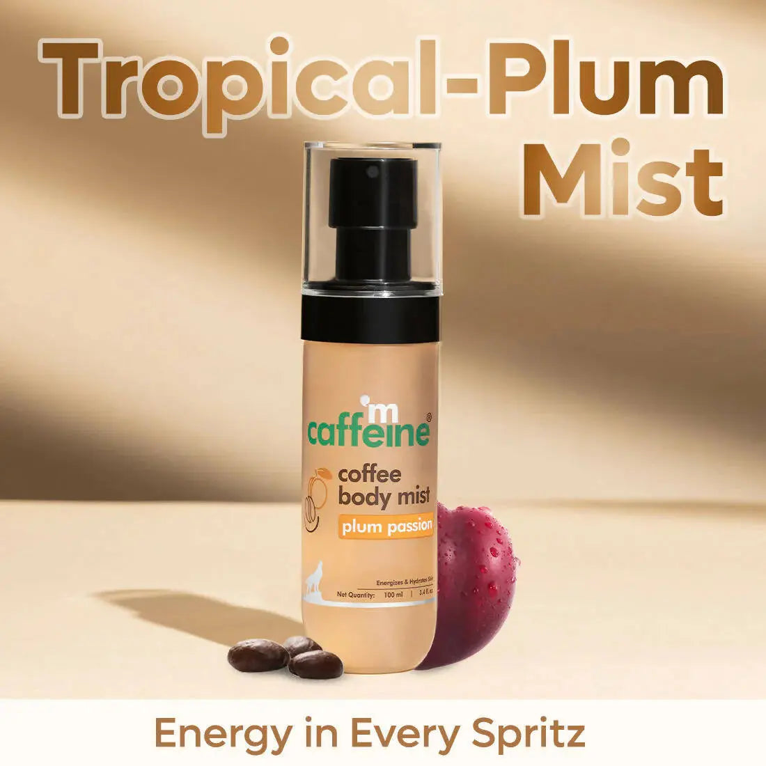 mCaffeine Plum Passion Energizing Coffee Body Mist -100 ml - Mytrendzcart