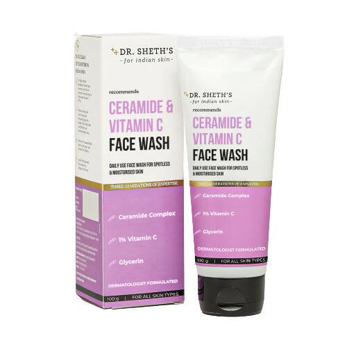 Dr. Sheth's Ceramide & Vitamin C Brightening Face Wash Gently Cleanses, Hydrates & Reduces Dark Spots, For Normal, Oily & Combination Skin - Mytrendzcart