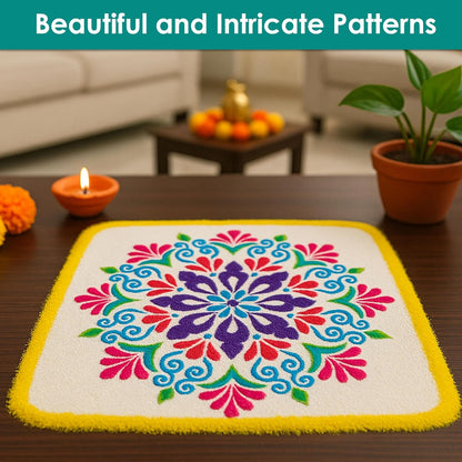 Mandala Rangoli Stencil Kit (7 Stencils + 6 Colours)
