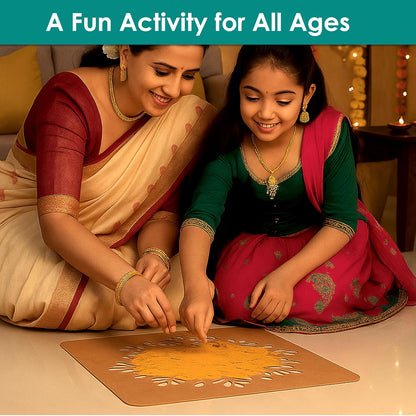Mandala Rangoli Stencil Kit (7 Stencils + 6 Colours)