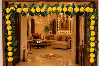 Mango Leaf & Marigold Vine, 80 Inch