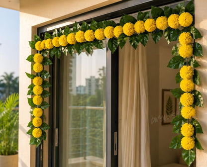 Mango Leaf & Marigold Vine, 80 Inch