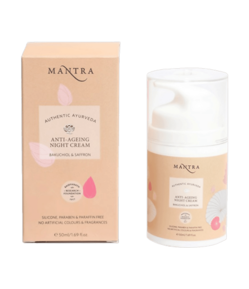 Mantra Herbal Anti - Ageing Night Cream Bakuchiol & Saffron - Mytrendzcart