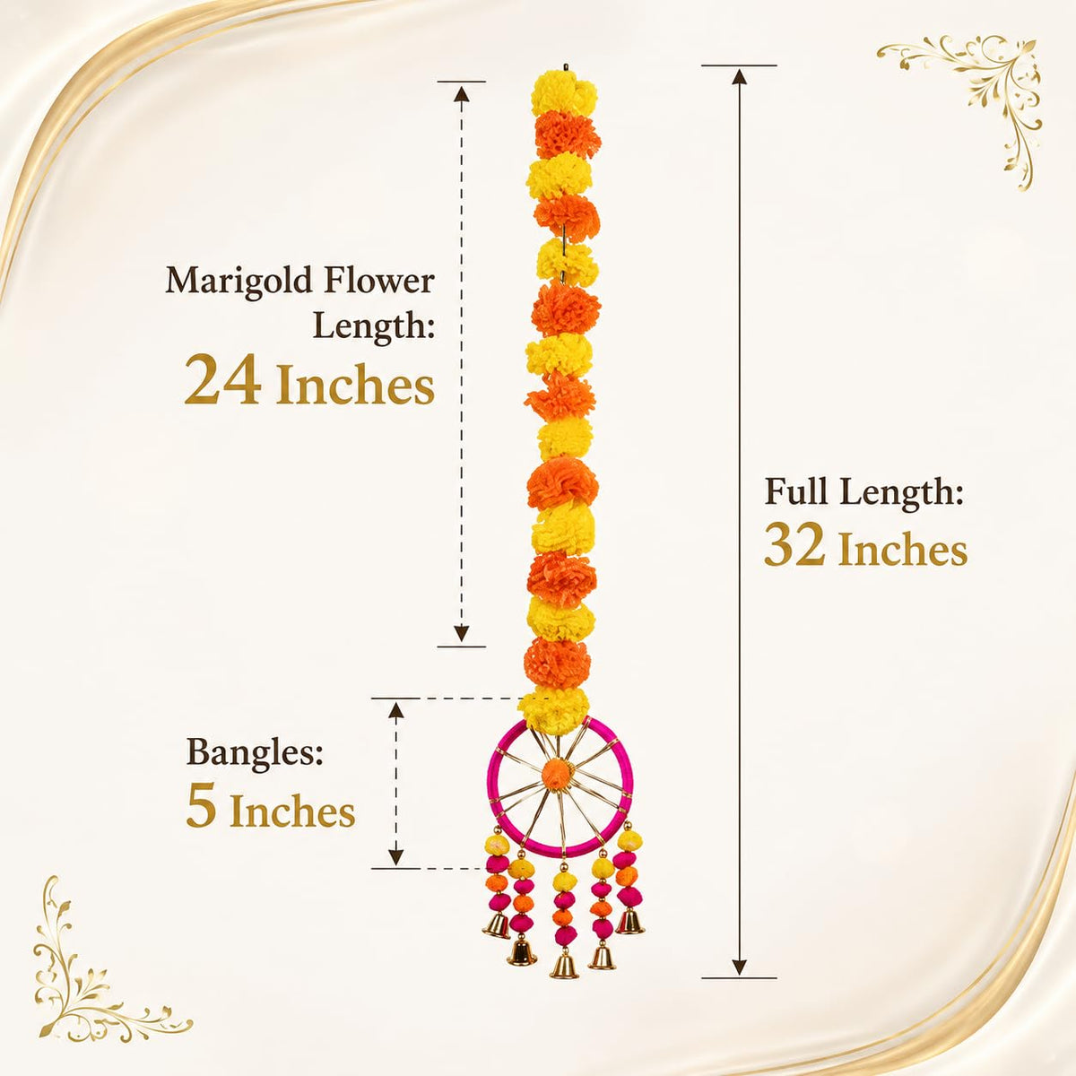 Marigold Ring Bell Hangings (Set of 10)