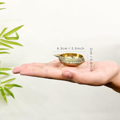Mini Antique Brass Diya, 1 Inch (Set of 10)