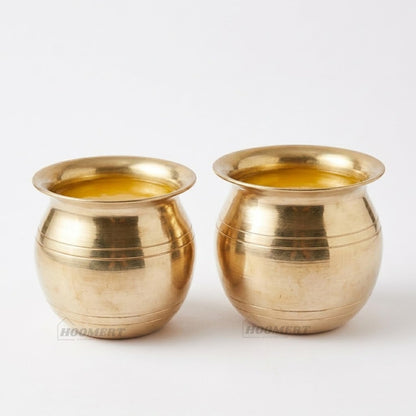 Mini Brass Kalash, 2.5 Inch (Set of 4)