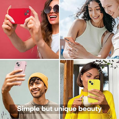mobistyle Designed for iPhone 15 Cover Soft Liquid Silicone Slim Protective Shockproof with Anti - Scratch Microfiber Lining Phone Back Cover Case (Pink) - Mytrendzcart