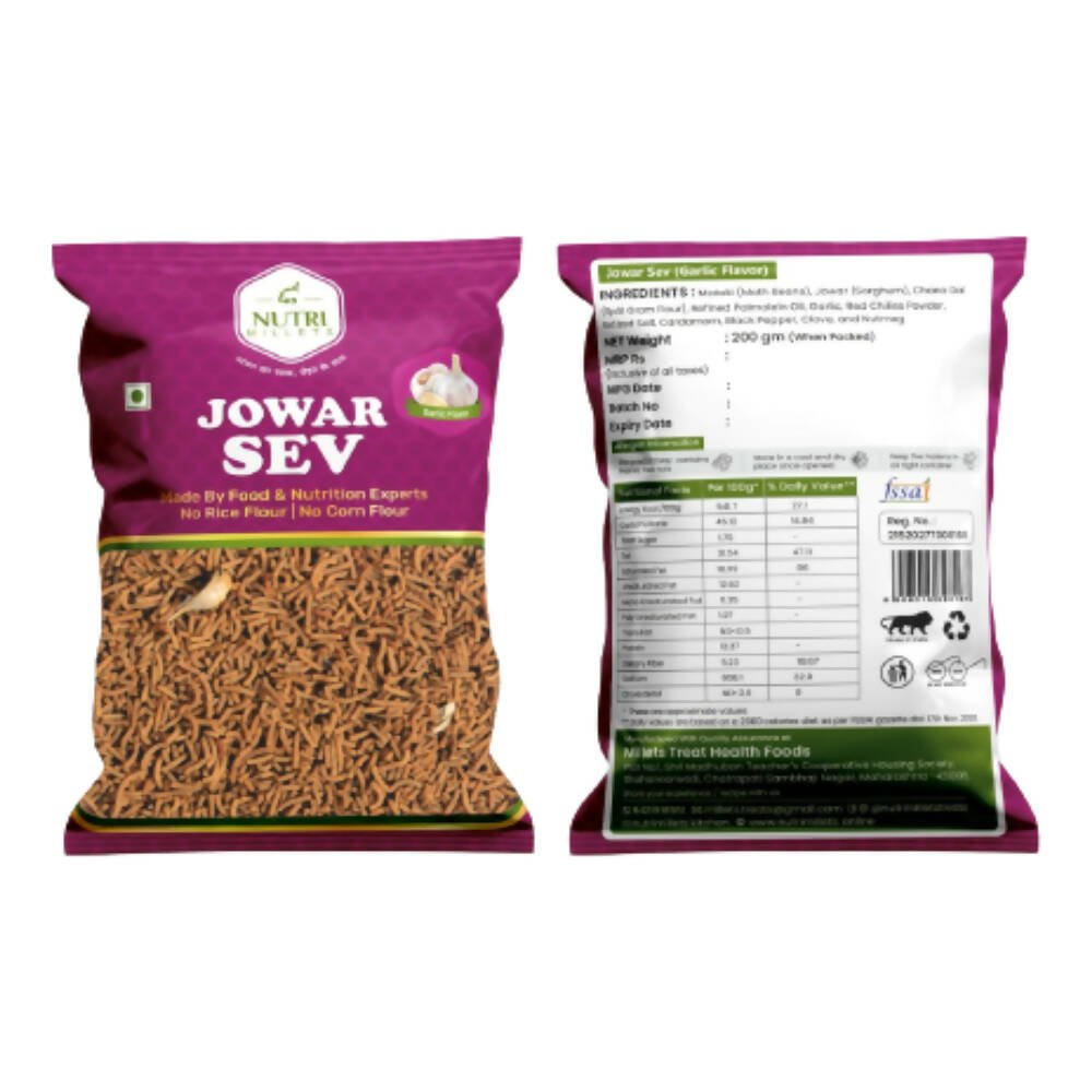 NutriMillets Jowar Sev - Garlic Flavor - Mytrendzcart
