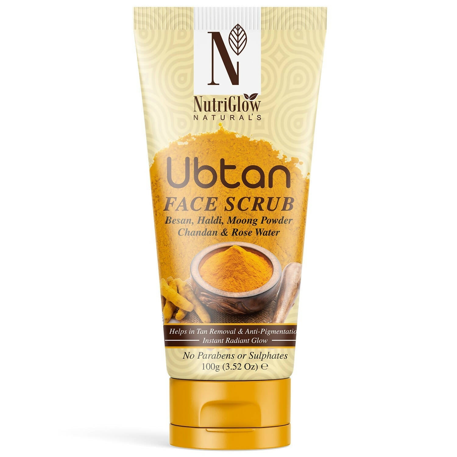 NutriGlow NATURAL'S Ubtan Face & Body Scrub with Besan, Moong Powder - Mytrendzcart