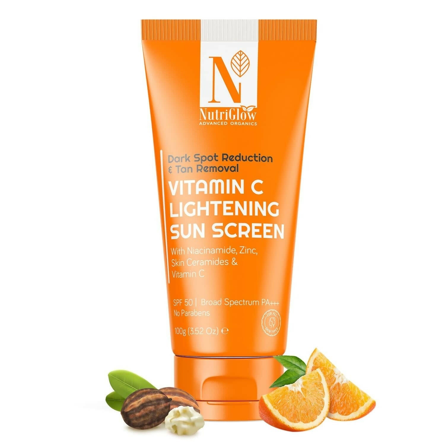 NutriGlow Advanced Organics Vitamin C Lightening Sunscreen SPF50 PA+++ - Mytrendzcart