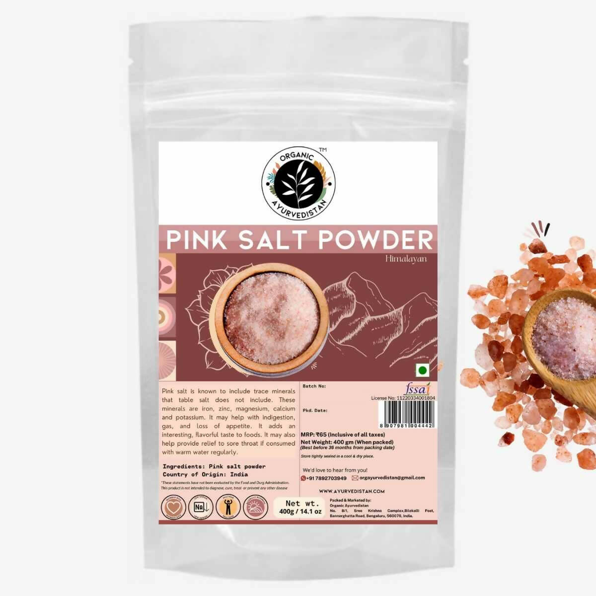 Organic Ayurven Pink Salt Powder - Mytrendzcart