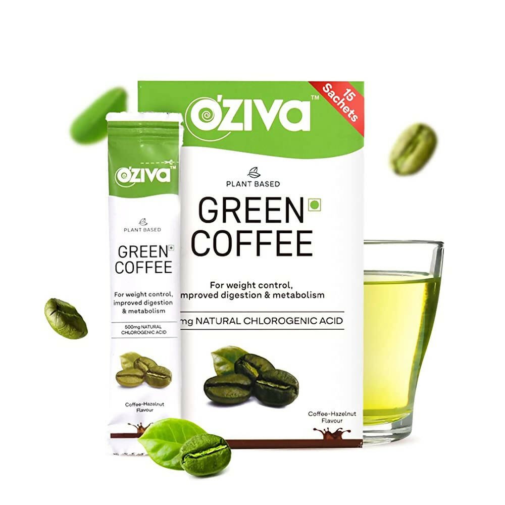 OZiva Plant Based Green Coffee - Coffee & Hazelnut Flavor - Mytrendzcart