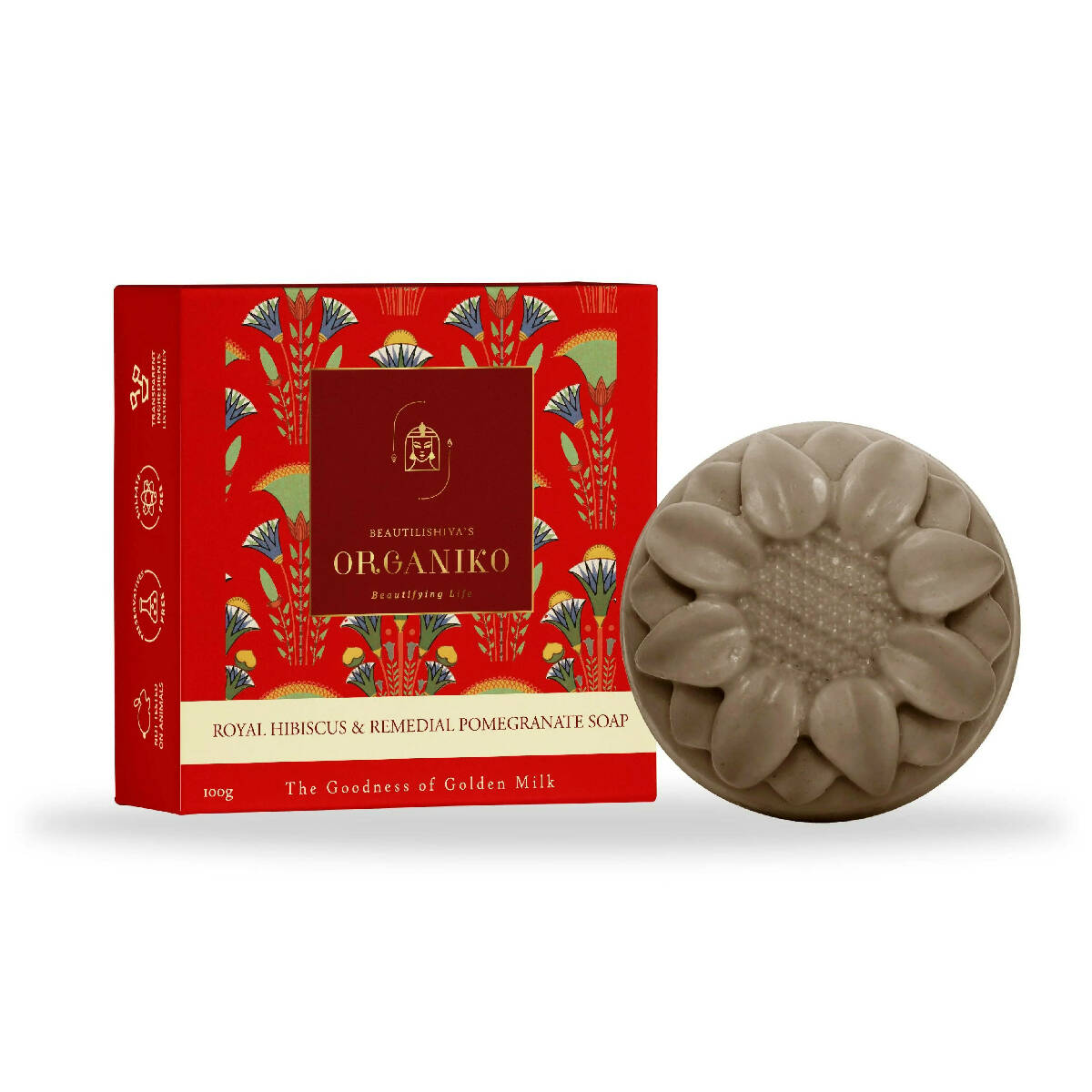 Organiko Royal Hibiscus & Remedial Pomegranate Soap - Mytrendzcart