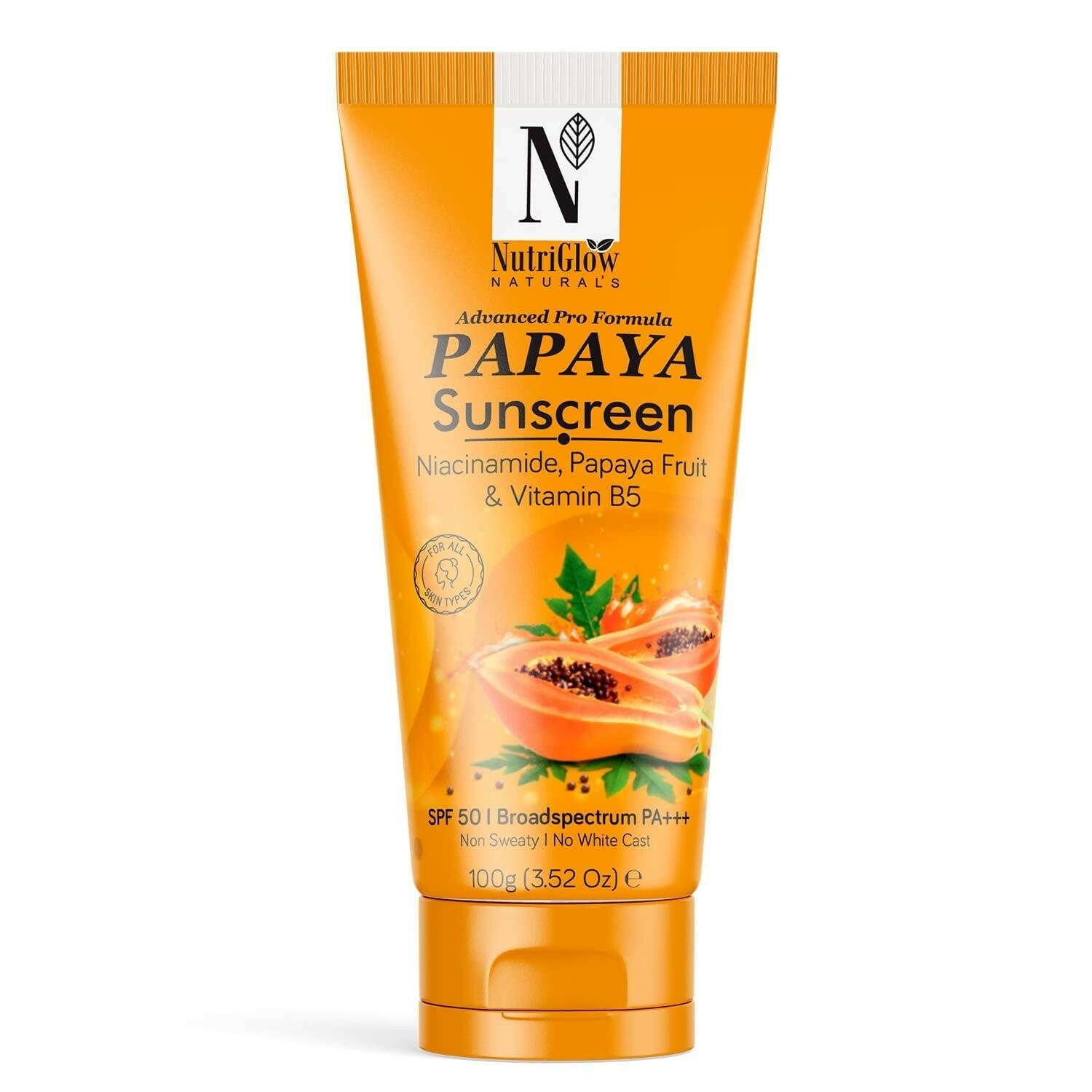 NutriGlow NATURAL'S Advanced Pro Formula Papaya Sunscreen SPF 50 PA+++ - Mytrendzcart